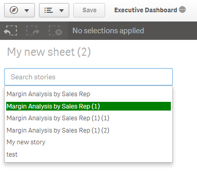 Qlik sense extension search story listing